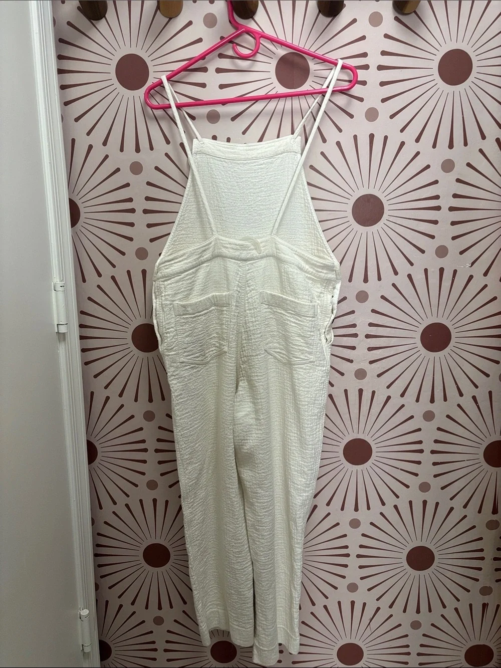 Madewell White Women’s Textured Overalls - Medium